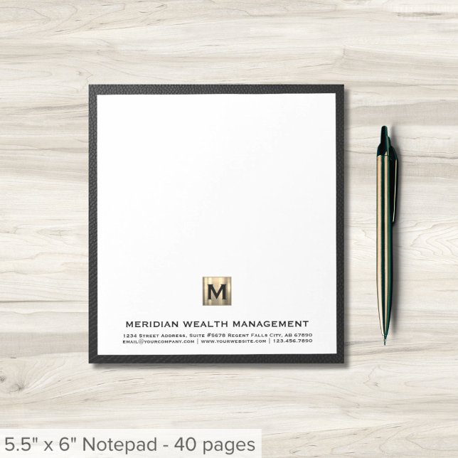 Elegant Monogram Financial Planner Notepad (Creator Uploaded)