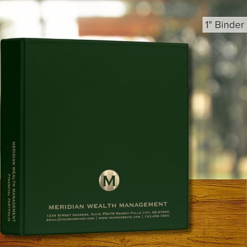 Elegant Monogram Financial Portfolio Binder