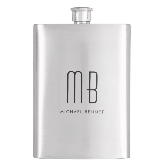Elegant Monogram  Flask (Front)