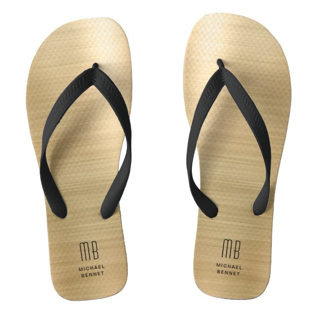 Elegant Monogram Flip Flops (Footbed)