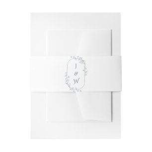 Elegant Monogram Floral Boho Wedding Invitation Belly Band