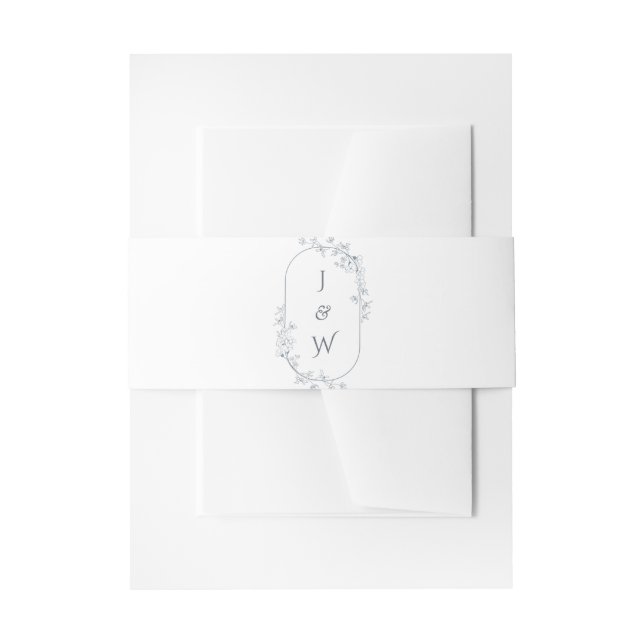 Elegant Monogram Floral Boho Wedding Invitation Belly Band (Front Example)