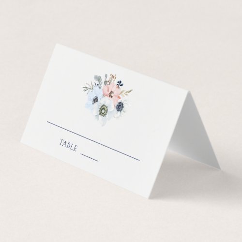Elegant Monogram Floral Wreath Wedding Place Card
