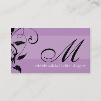 elegant; monogram flourish business card