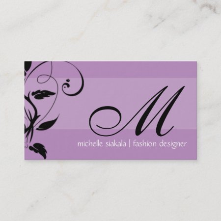 Elegant; Monogram Flourish Business Card