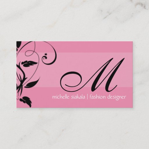 Customizable elegant; monogram flourish business cards