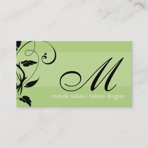 Customizable elegant; monogram flourish business card