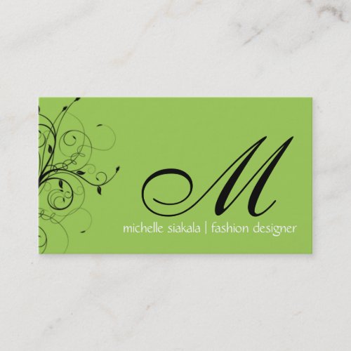 elegant; monogram flourish business card templates
