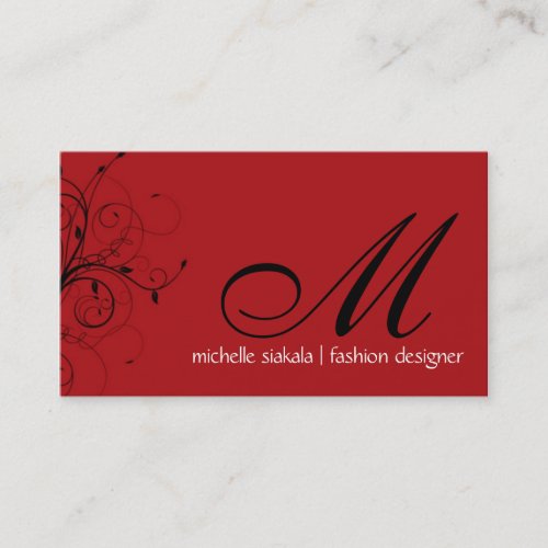 elegant; monogram flourish business cards
