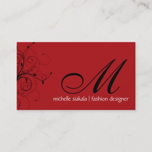 Customizable elegant; monogram flourish business cards