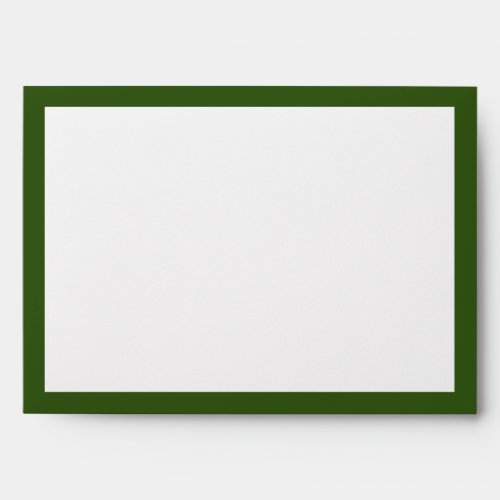 Elegant Monogram Forest Green Border Minimalist Envelope