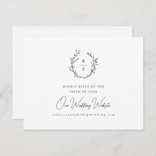 Elegant Monogram Formal Wedding Website RSVP Card