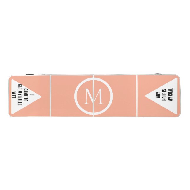 Elegant Monogram Fun Quotes Beer Pong Table (Top)