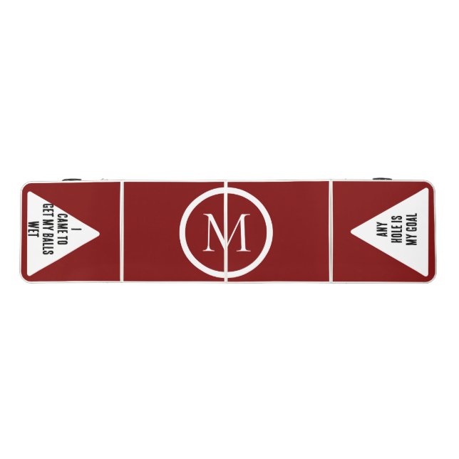 Elegant Monogram Fun Quotes Beer Pong Table (Top)
