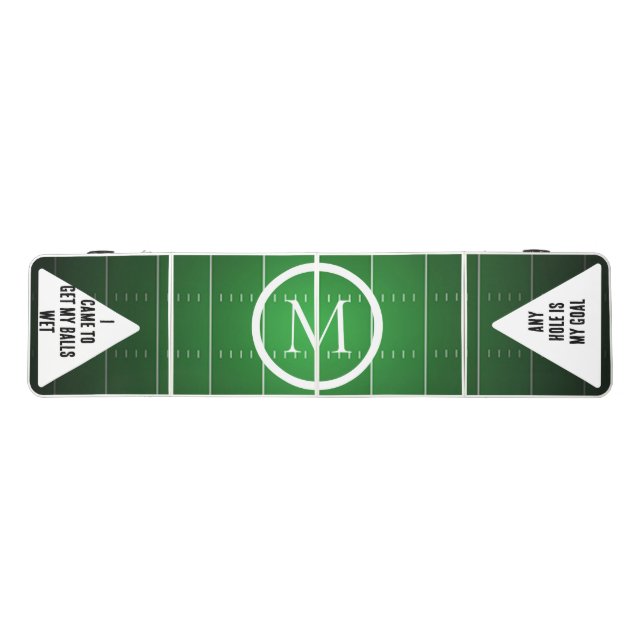 Elegant Monogram Fun Quotes Beer Pong Table (Top)