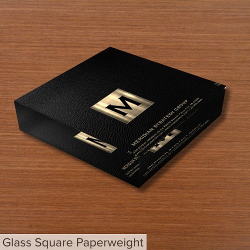 Elegant Monogram Glass Paperweight