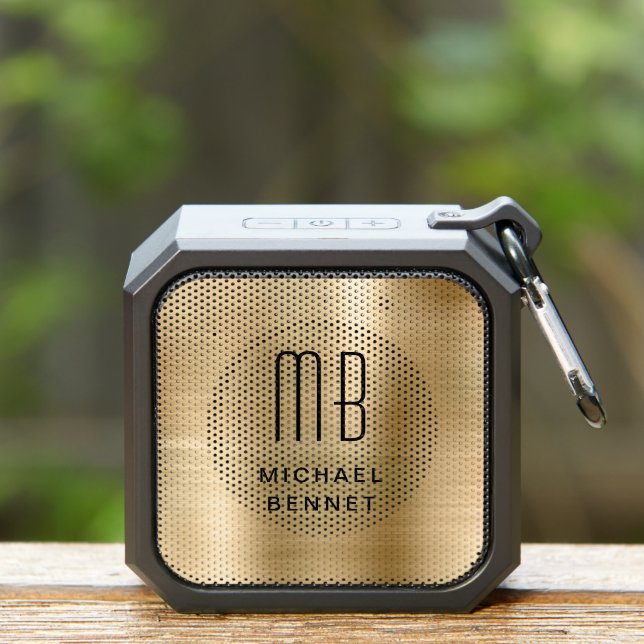 Elegant Monogram Gold Bluetooth Speaker (Insitu(Outdoor))