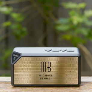 Elegant Monogram Gold Bluetooth Speaker