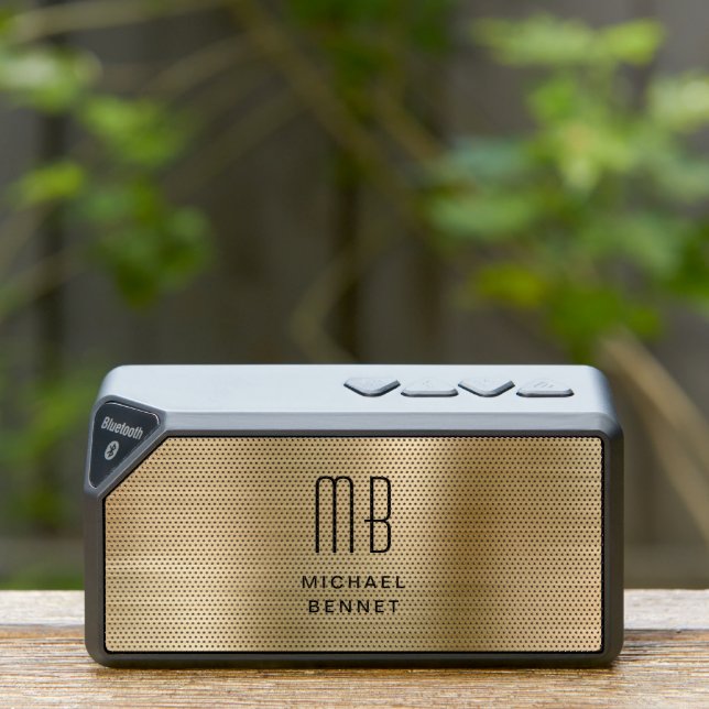 Elegant Monogram Gold Bluetooth Speaker (Insitu(Outdoor))
