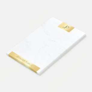 Elegant Monogram Gold Marble Modern Template Post-it Notes