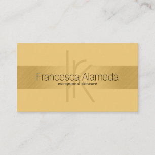 Elegant Monogram Gold Modern FAUX Golden Striped Business Card