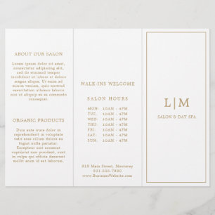 Elegant Monogram Gold Trifold Brochure