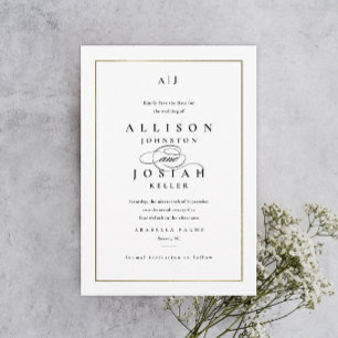 Elegant Monogram Gold Wedding Save The Date