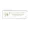 Elegant monogram gold white custom Return Address 
