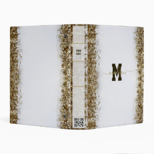 Elegant Monogram Golden Gold Script Office School Mini Binder