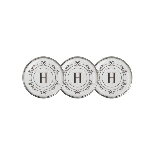Elegant Monogram Golf Ball Markers