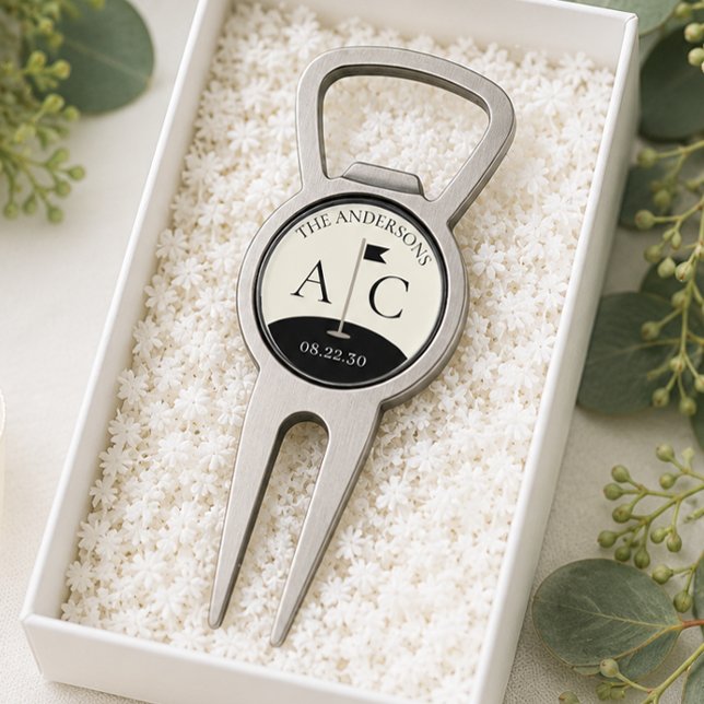 Elegant Monogram Golf Divot Tool Wedding Favors (Creator Uploaded)