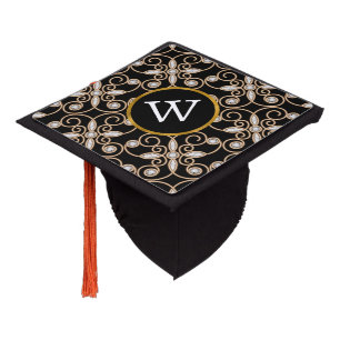 Elegant Monogram   Graduation Cap Topper