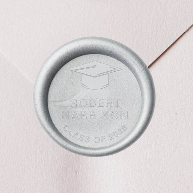 Elegant Monogram Graduation Wax Seal Stamp (Creator Uploaded)