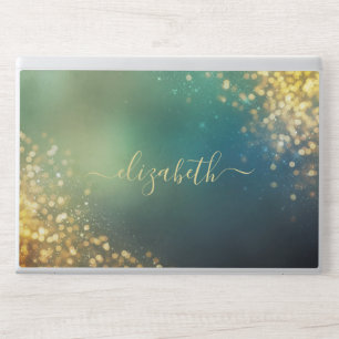 Elegant monogram green gray modern Laptop skin