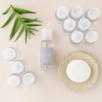 Elegant Monogram Grey Wedding Favor Hand Sanitizer