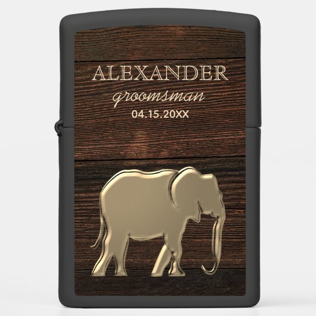 Elegant Monogram Groomsman Gift Zippo Lighter (Front)