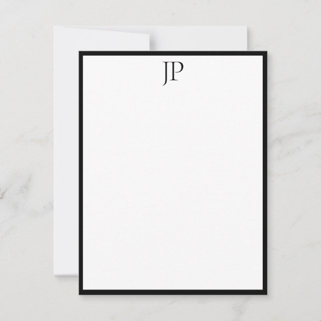Elegant Monogram Handwritten Script Text Classic Note Card (Front)