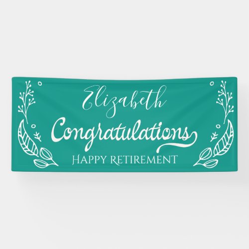 Elegant Monogram Happy Retirement Blue