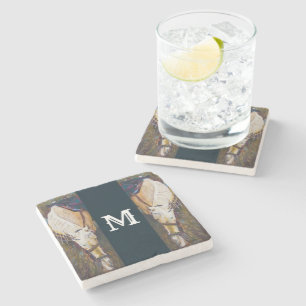 Elegant Monogram Horse Stone Coaster
