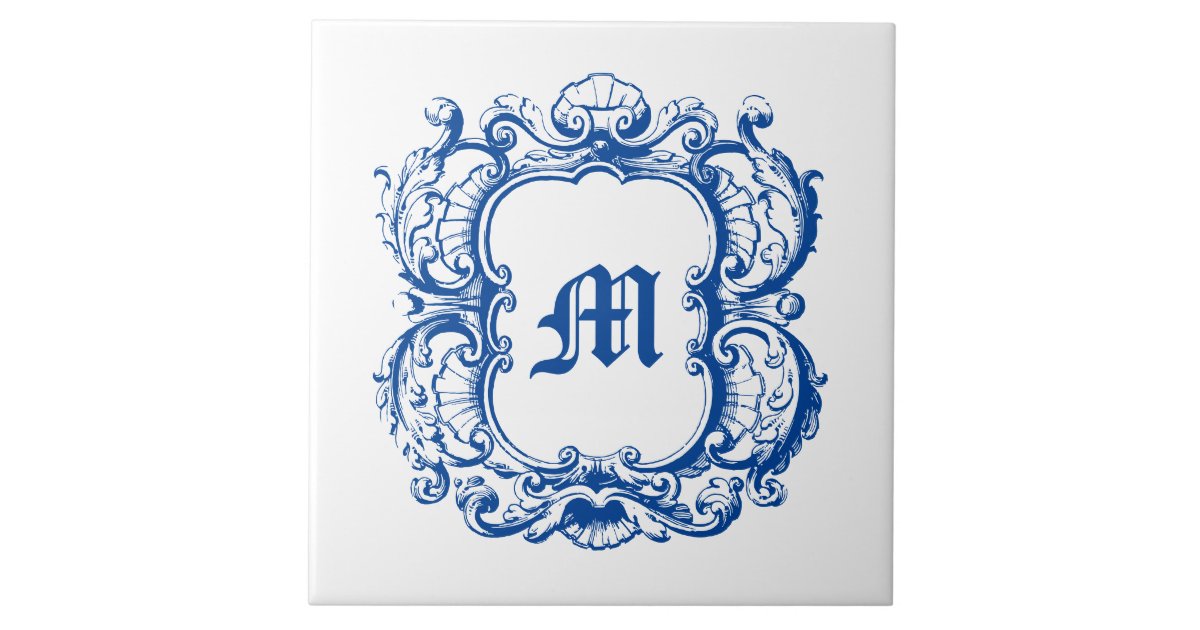 Elegant Monogram In Sea Shell Cartouche Template Ceramic Tile Zazzle Elegant Monogram In Sea Shell Cartouche Template Ceramic Tile Zazzle