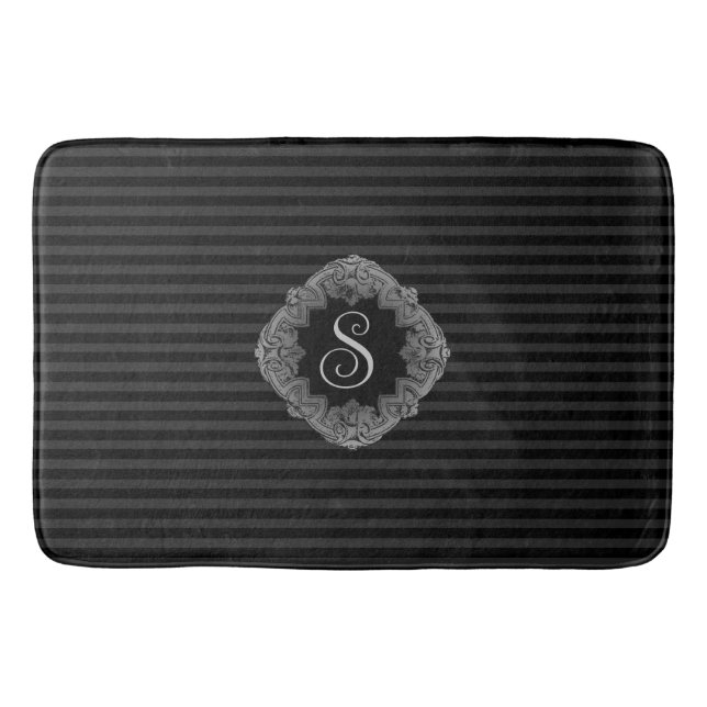 Elegant, Monogram Initial  Bath Mat (Front)