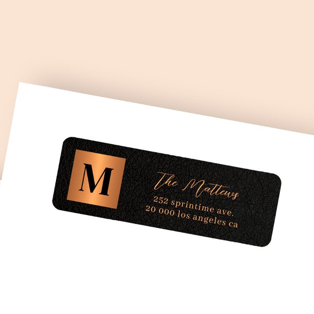 Elegant monogram initial black gold label (Creator Uploaded)