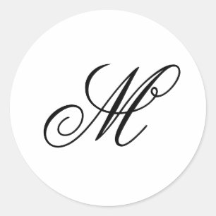 Elegant Monogram Initial  Classic Round Sticker