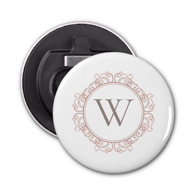 Elegant Monogram Initial Classic Wedding Bottle Opener (Front)