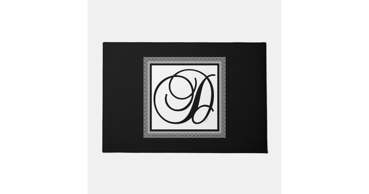 Monogram Initial D ELEGANT MONOGRAM INITIAL D DOORMAT | Zazzle