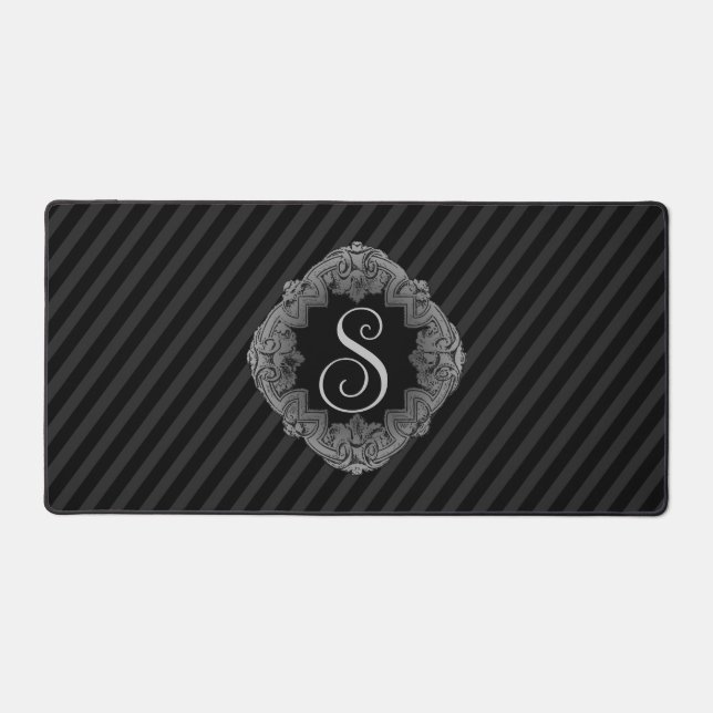 Elegant, Monogram Initial  Desk Mat (Front)