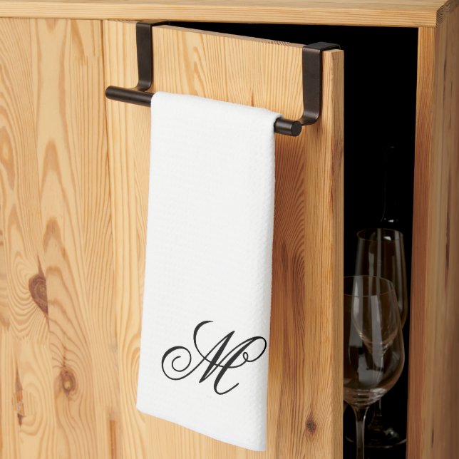 Elegant Monogram Initial  Kitchen Towel (Thirds Fold)