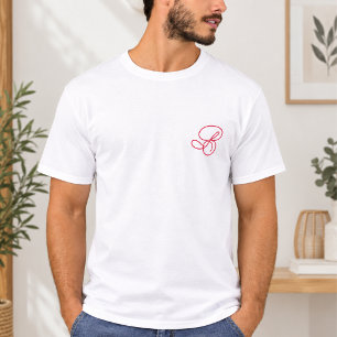 Elegant Monogram Initial Logo Employee Uniform T-Shirt