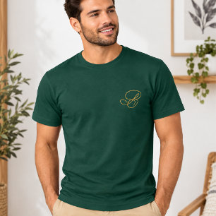 Elegant Monogram Initial Logo Employee Uniform T-Shirt