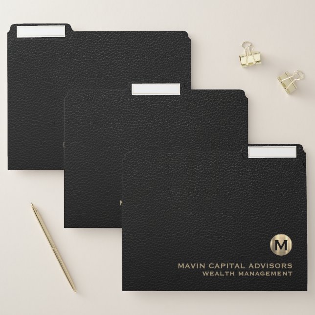 Elegant Monogram Initial Logo File Folder (Set)